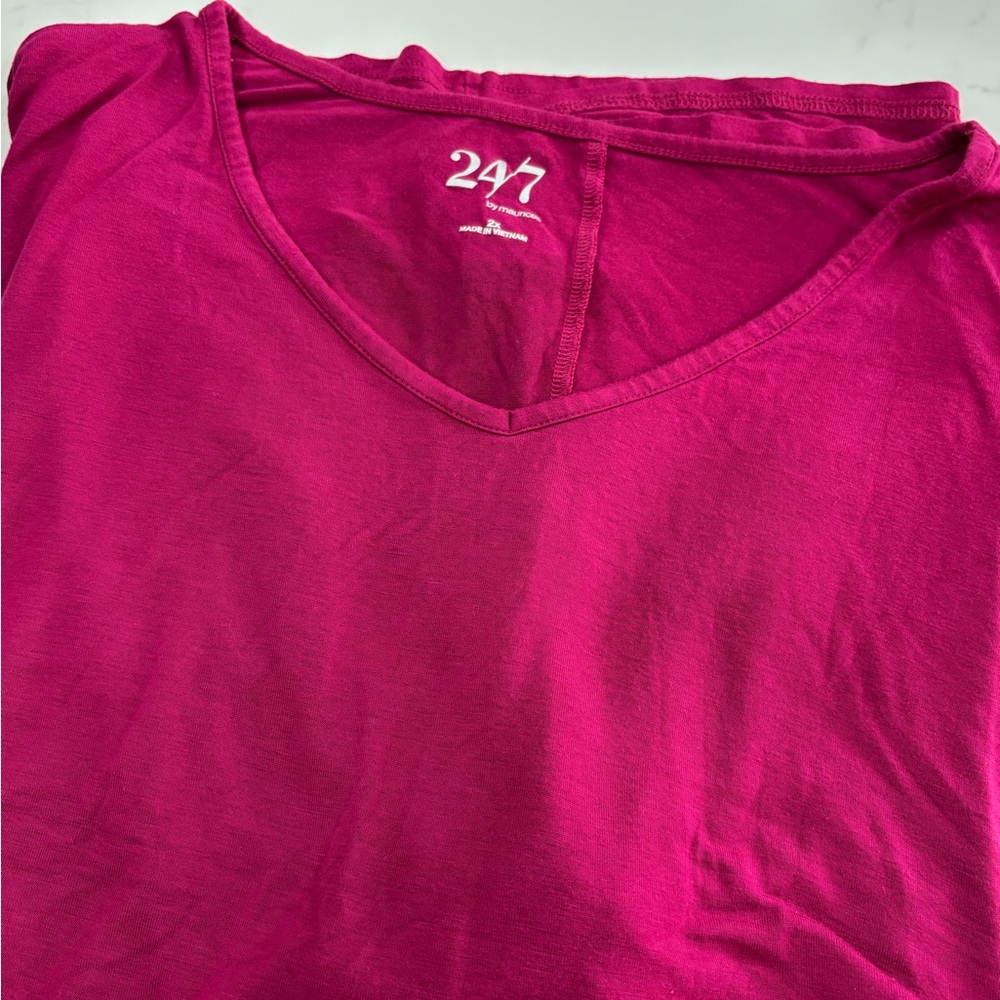 Maurices Women's Long Sleeve Tee - Fuchsia